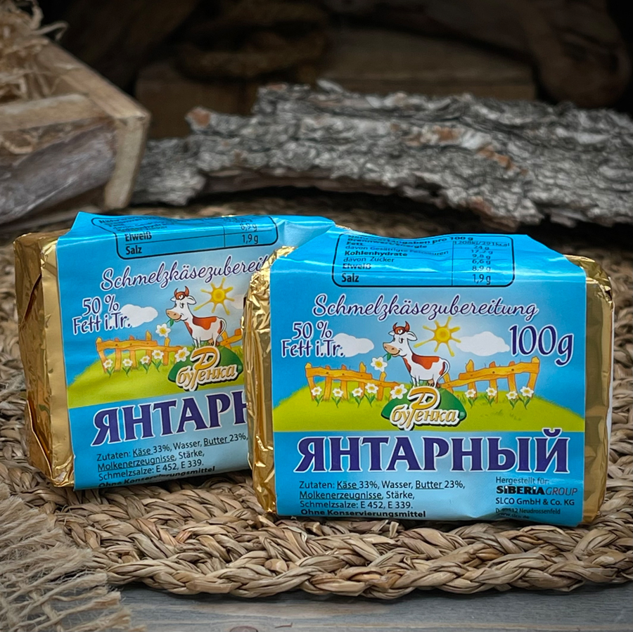 Янтарный сыр плавленый "Буренка"
