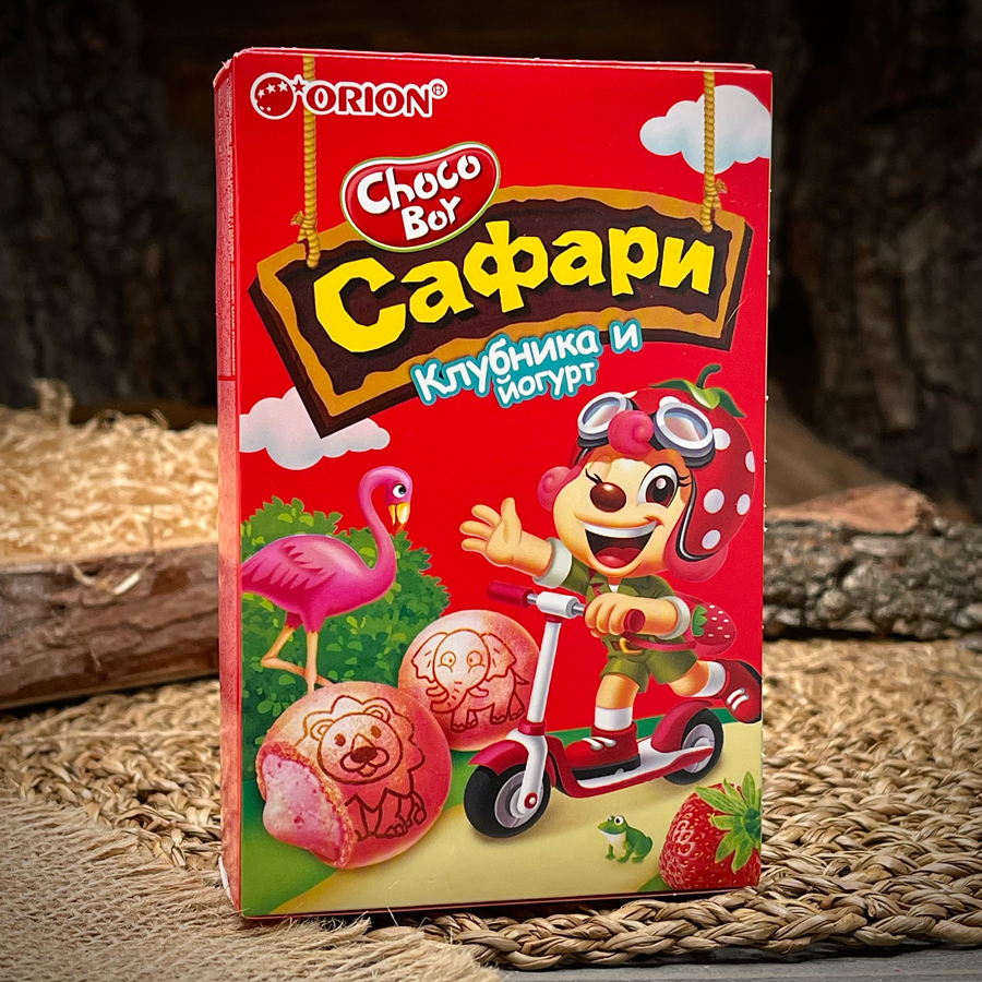 Печенье с клубнично-йогуртовой начинкой "Сафари"