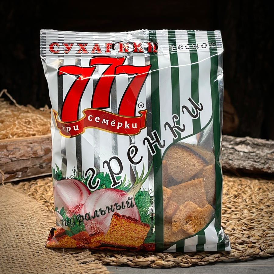 Сухарики со вкусом чеснока "777"