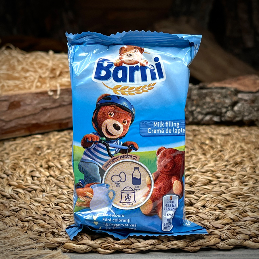 Пирожное с молочной начинкой "Barni"
