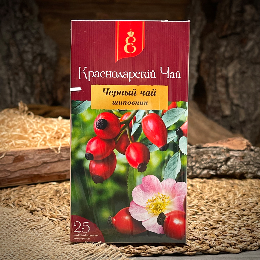 Черный чай с шиповником "Краснодарский чай"