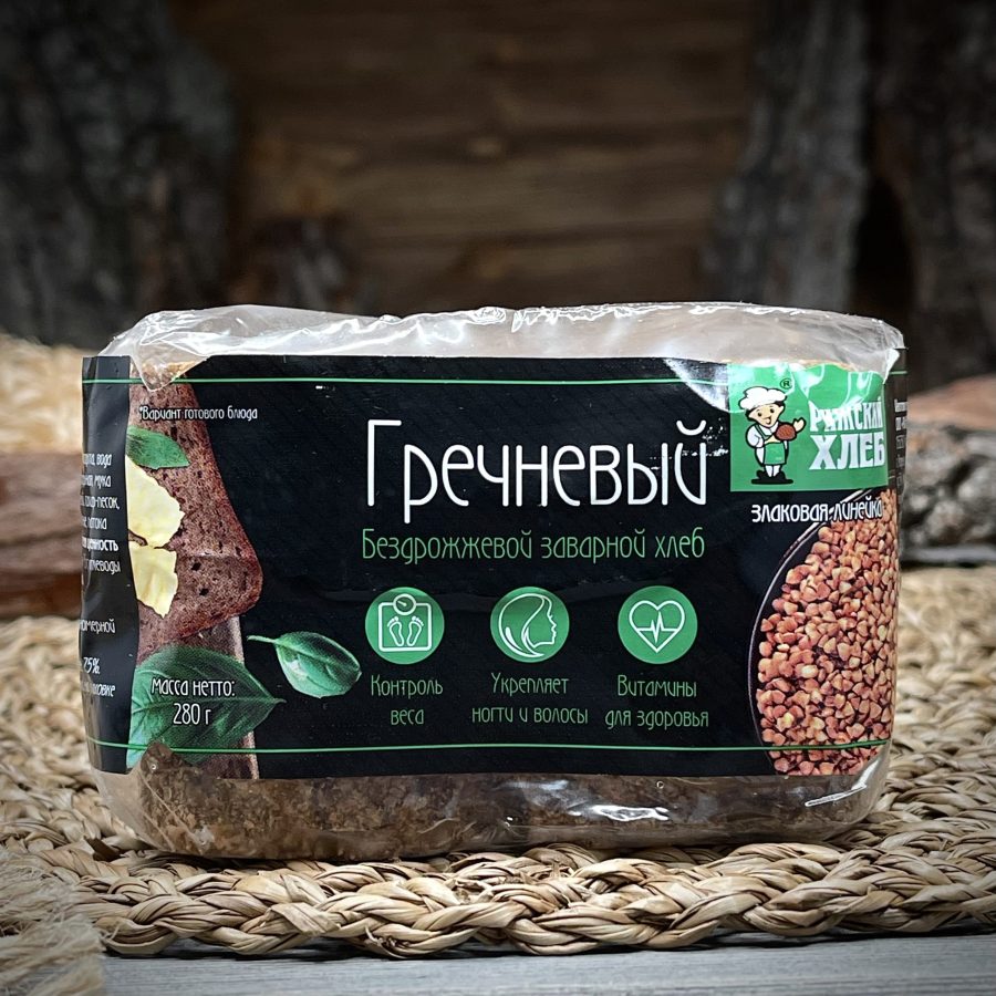 Бездрожжевой заварной хлеб "Гречневый"