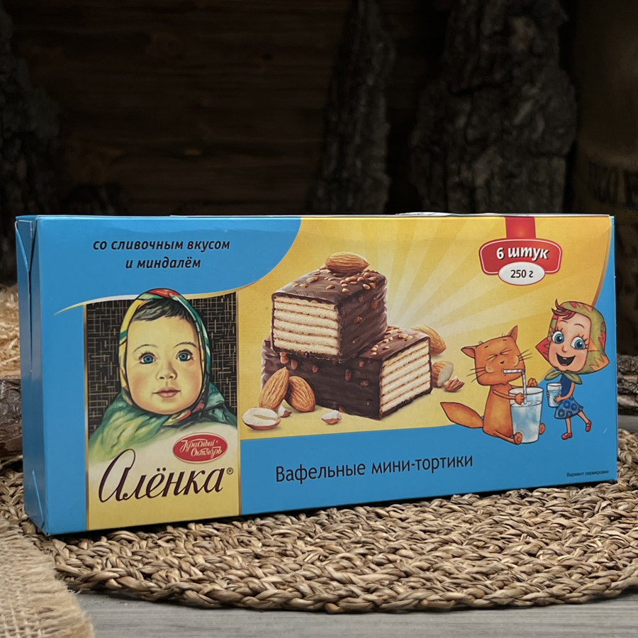 Вафельные мини-тортики с миндалем и сливочным вкусом 250 гр.