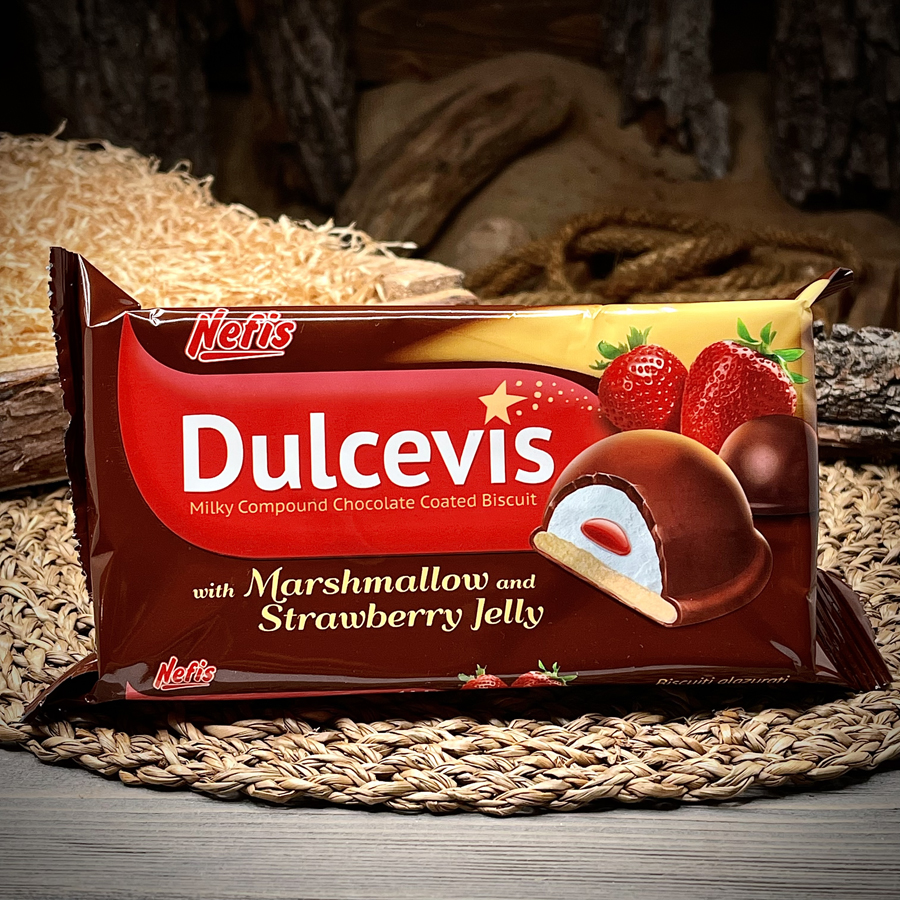 Бисквит с маршмеллоу и клубникой Dulcevis