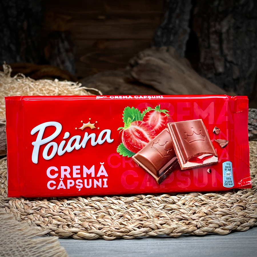 Шоколад с клубничной начинкой "Poiana"