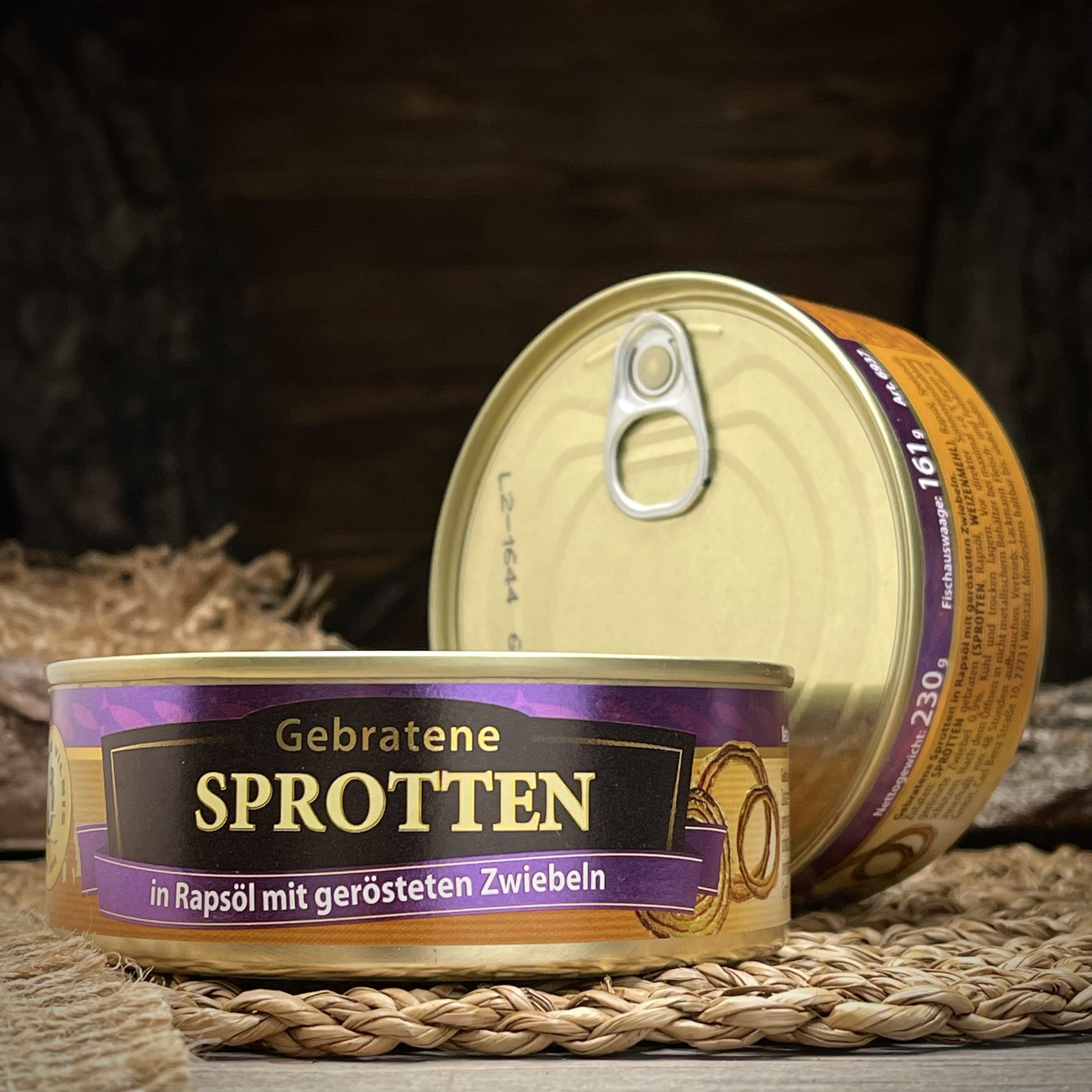 Шпроты жареные с луком "Gebratene Sprotten"