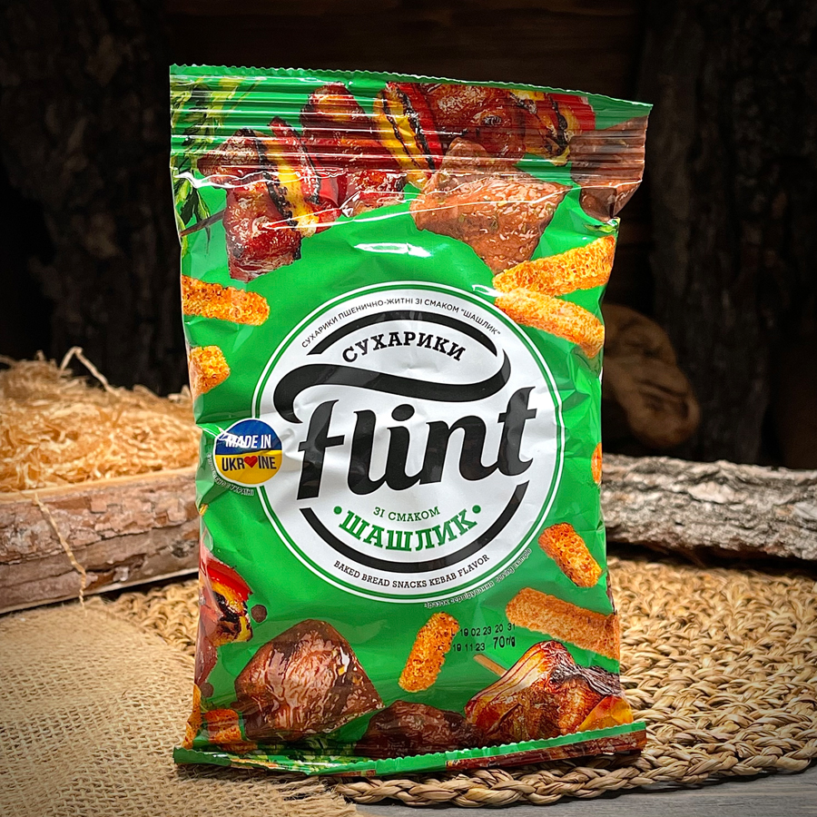 Сухарики со вкусом шашлыка "Flint"