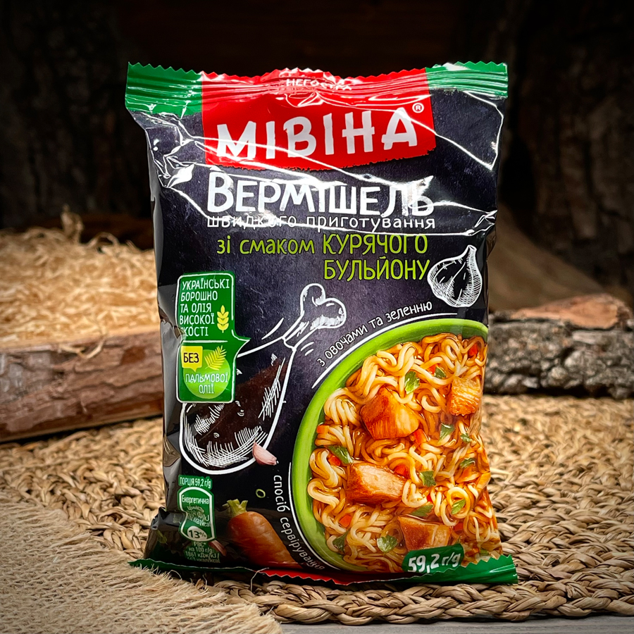 Вермишель со вкусом курицы "Мивина"