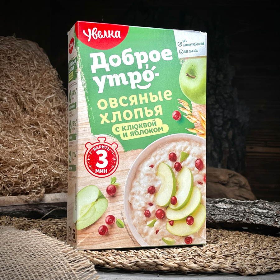 Овсяные хлопья с клюквой и яблоком "Увелка"