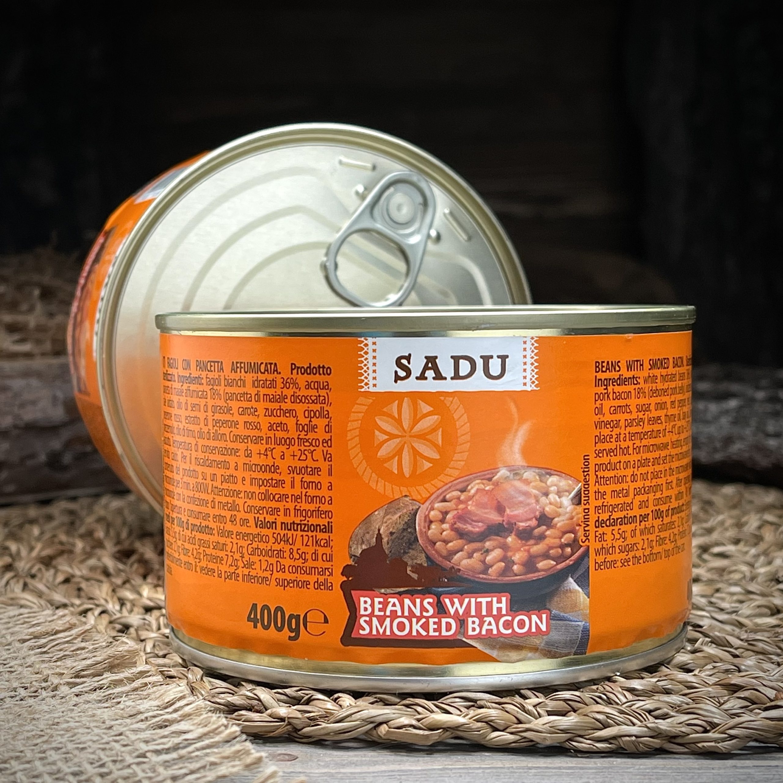 Фасоль с копченым беконом "Sadu"